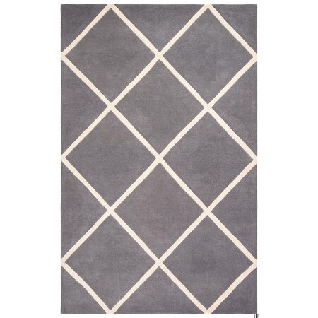 Safavieh Chatham Hand Tufted Square Rug- Dark Grey - Ivory- 7 x 7 ft. CHT720D-7SQ